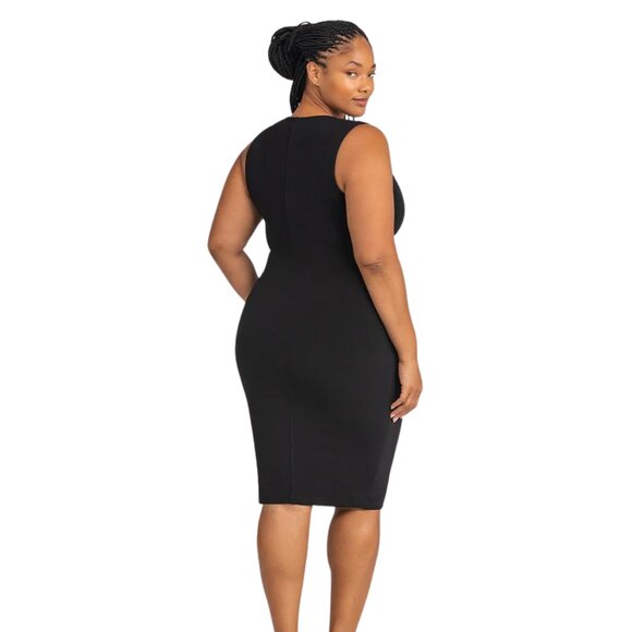 NWT HONEYLOVE InnerPower Sleeveless Shapeware Black Midi Dress Large - Picture 3 of 12